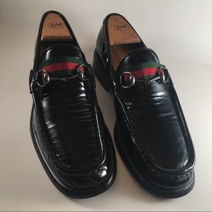 Gucci Black  LeatherHorsebit Loafers fits 10.5